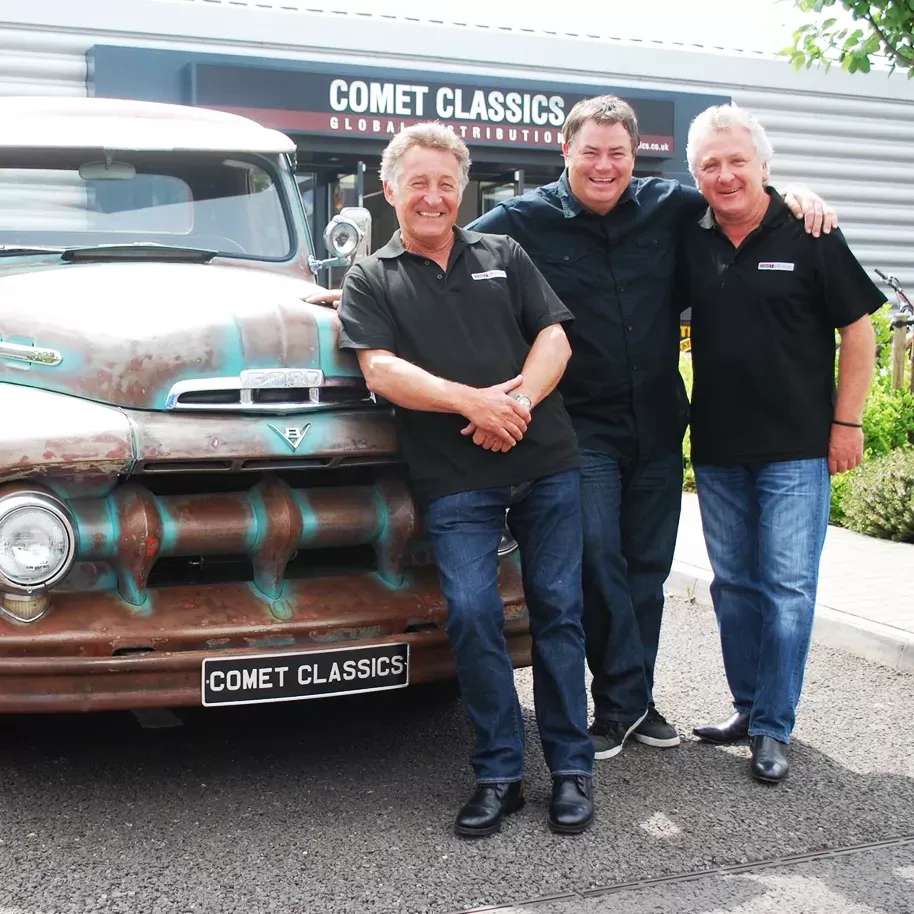 The owners of Comet Classics, pictured here with Mike Brewer